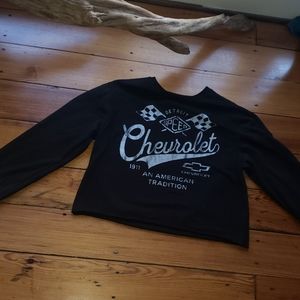 Black Chevrolet Racing Cropped Sweatshirt BNWOT